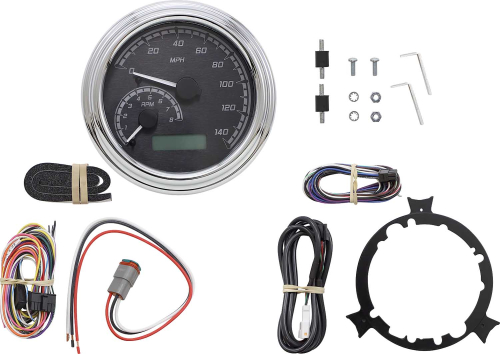 Dakota Digital - Dakota Digital MVX Series Analog Gauge System - Black/Gray/Chrome - MVX-2002-KG-C