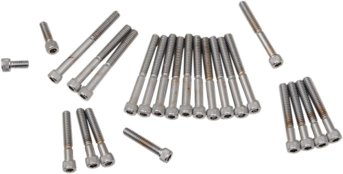 Drag Specialties - Drag Specialties Chrome Socket-Head CAM/Primary Cover Bolt Set - Knurled - MK161