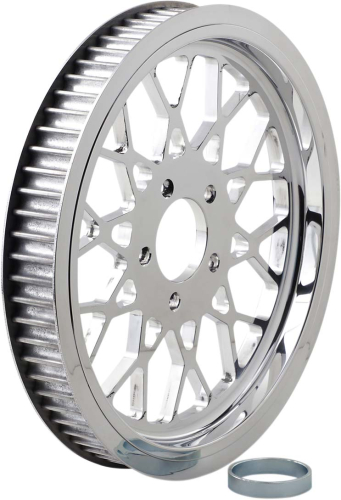 Belt Drives Ltd - Belt Drives Ltd Polished 1 1/2in. Rear Belt Pulley - Mesh - 70T - RPMS-70