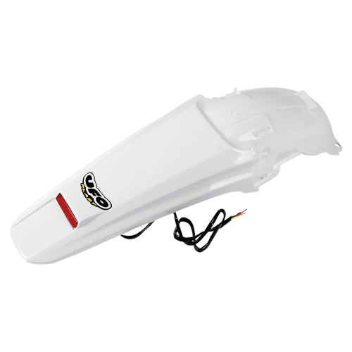UFO Plastics - UFO Plastics Enduro Rear Fender with LED Light - White - HO04603-041
