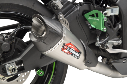 Yoshimura - Yoshimura AT2 Race Series 3/4 Slip-On - Stainless Steel Muffler - Carbon Fiber End Cap - 14183CP520