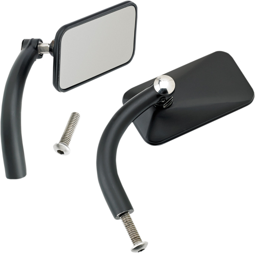 Biltwell Inc. - Biltwell Inc. Rectangular Perch Mount Utility Mirror - Black - UPRECHDBK