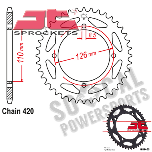 JT Sprockets - JT Sprockets Steel Rear Sprocket - 47T - JTR1465.47