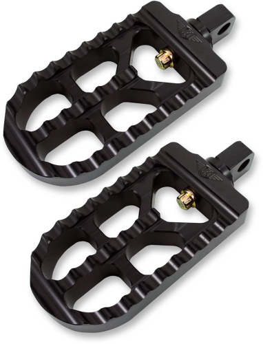 Joker Machine - Joker Machine Adjustable Serrated Footpegs - 4 1/2in. L x 2 1/2in. W x 1in. Thick - Black Anodized - 08-56-1