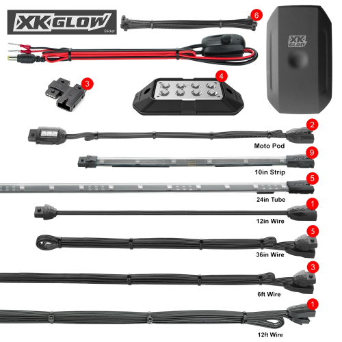 XK Glow - XK Glow LED Underglow Light Kit - XK-SLING-ADV