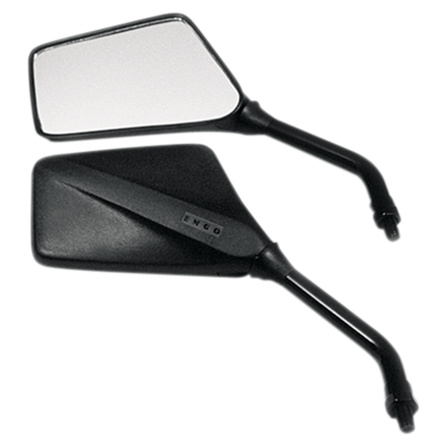 Emgo - Emgo Universal Rectangular Mirror - Trimline - 5in. Stem - Black - 10mm Thread - 20-97110
