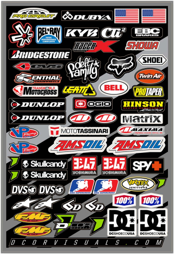 DCOR - DCOR Decal Sheet - Misc MX Logos - 40-90-105