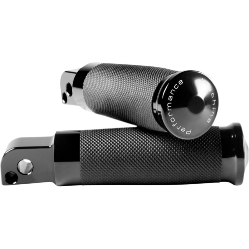 Performance Machine - Performance Machine Contour M8 Passenger Footpegs - Rubber Wrapped - Black - 0035-1237M-B