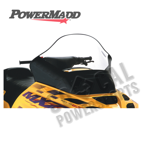 Powermadd - Powermadd Cobra Windshield - Tall - 15.5in. - Clear with Black - 13251