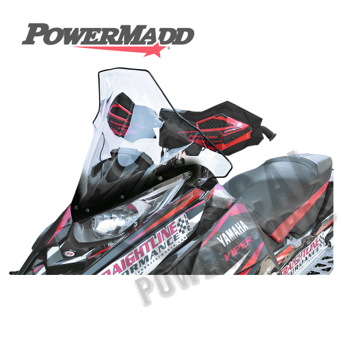 Powermadd - Powermadd Cobra Windshield - Tall - 19in. - Clear with Black Fade - 14540