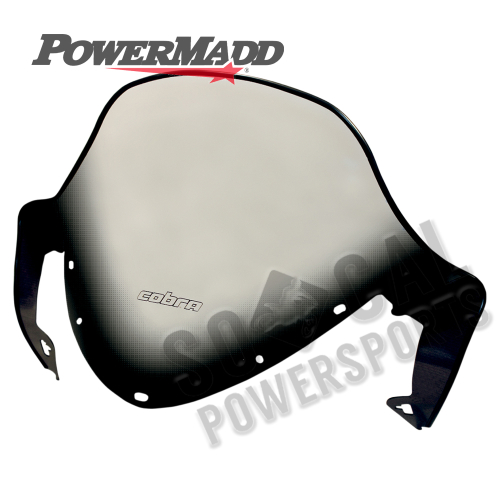 Powermadd - Powermadd Cobra Windshield - 15in. - Clear/Black/Graphic - 11940