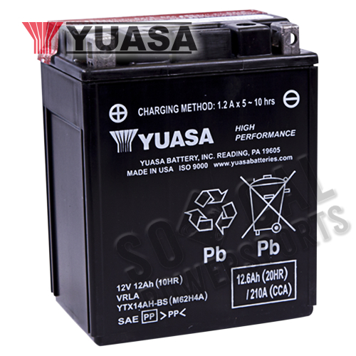 Yuasa - Yuasa High Performance Maintenance Free Battery - YTX14AH-BS - YUAM62H4A