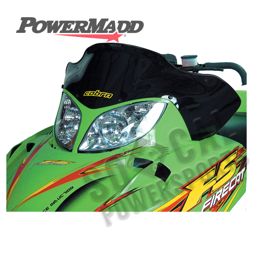 Powermadd - Powermadd Cobra Windshield - 14.25in. - Black - 12421