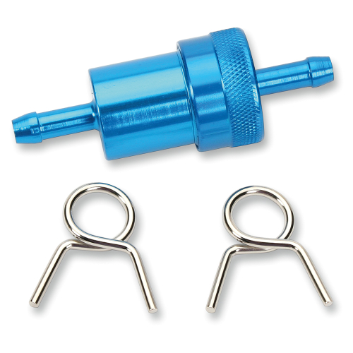 Emgo - Emgo Aluminum Fuel Filter - 1/4in. - Blue Anodized - 14-34471