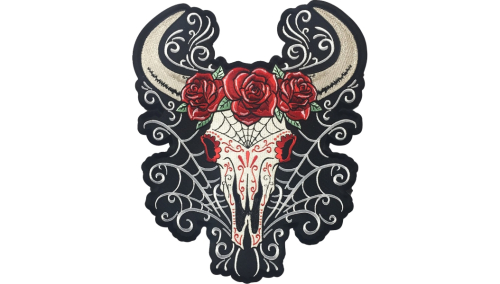 Lethal Threat - Lethal Threat D.O.D Western Skull Large Embroidered Patch - 11in. W x 13.25in. L - LT30228