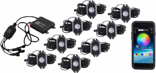 Moose Racing - Moose Racing LED Rock Light Kit - Eight-Pod - 100-3341-PU