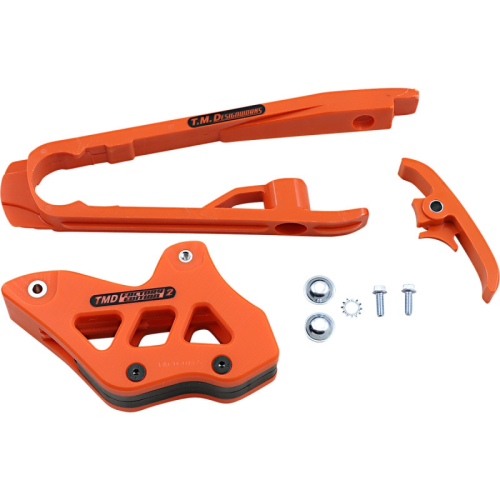 T.M. Designworks - T.M. Designworks Dirt Cross Multi-Purpose Chain Slide-N-Guide Kit FE2 Guide - Orange - DCK-KT4-OR