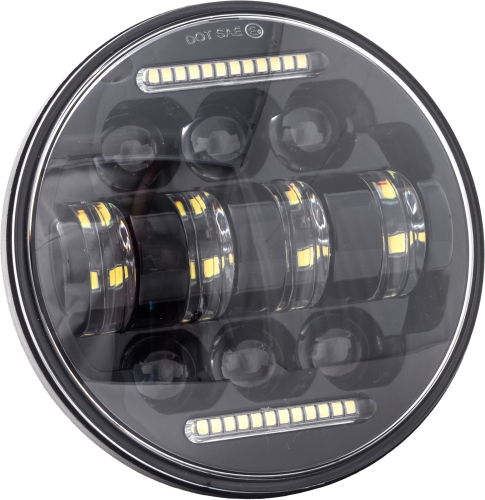 Letric Lighting Co. - Letric Lighting Co. 5.75in. LED Headlight - 10-LED with Dual Horizontal DRLs - Black - LLC-LHC-5D