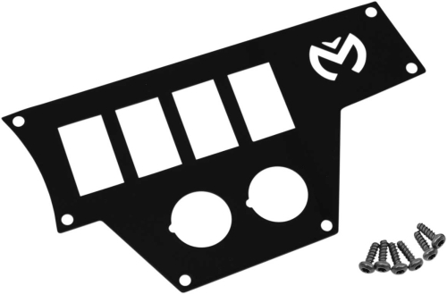 Moose Utility - Moose Utility Large 4 Switch Dash Plate - Right - Black - 100-4370-PU