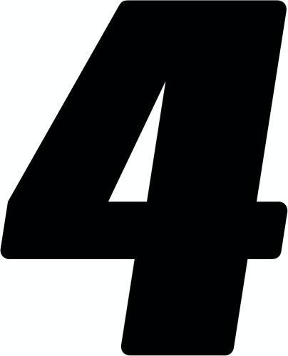 Dirt Digits - Dirt Digits Competition Stick-On 4in. Black Number - 4 - DD43B-4