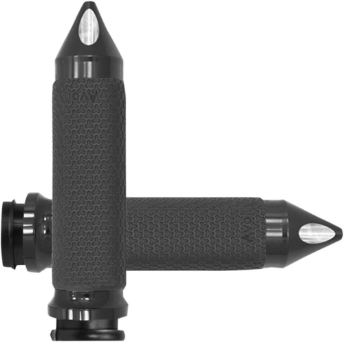 Avon Grips - Avon Grips Memory Foam Grips with Spike Ends - 1.375in. - Black - MF63ANFLYSPK