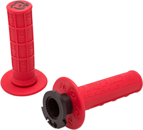 TORC1 Racing - TORC1 Racing Defy MX Lock-On Half Waffle Grips - Red - 3750-0402