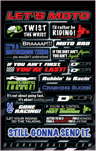 DCOR - DCOR Kids Decal Sheets - Moto Talk - 40-90-114