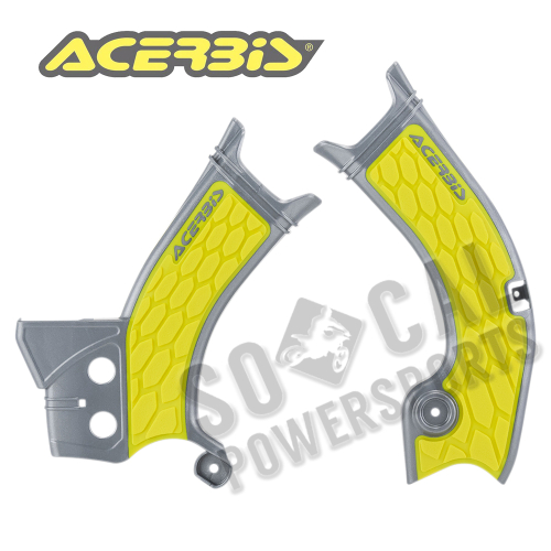 Acerbis - Acerbis X-Grip Frame Guards - Gray/Yellow - 2686601120