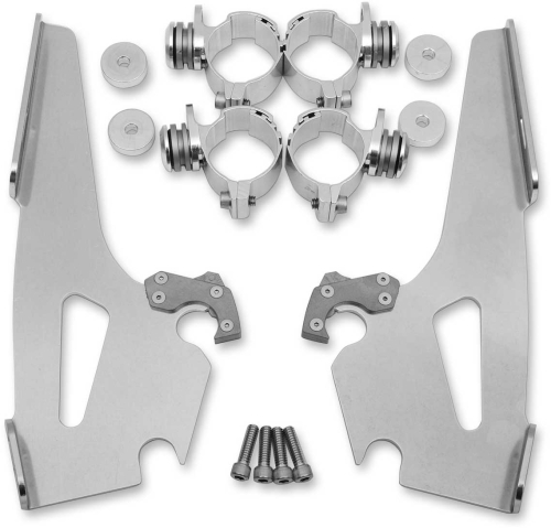 Memphis Shades - Memphis Shades Trigger-Lock Mount Kit for Fats/Slim Windshields - Polished - MEM8965