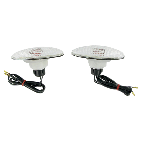 K&S Technologies - K&S Technologies Flush Mount Marker Lights - Flat Oval Large/Clear Lens - Single Filament - 25-8276