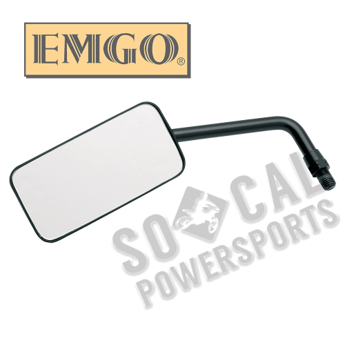 Emgo - Emgo Eurosport Mirror - Black, Reverse 10mm Threads - 20-97132