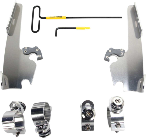 Memphis Shades - Memphis Shades Trigger-Lock Mount Kit for Fats/Slim Windshields - Polished - MEK2005