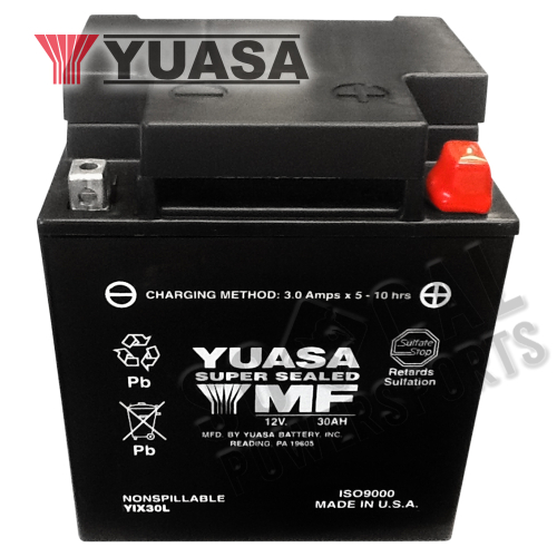 Yuasa - Yuasa High Performance Maintenence Free Battery - YIX30L-PW - YUAM7230L-PW