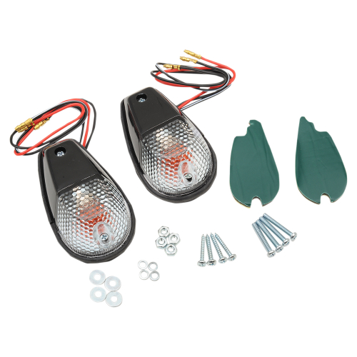 K&S Technologies - K&S Technologies Flush Mount Marker Lights - Black/Clear Lens - Dual Filament - 25-8023