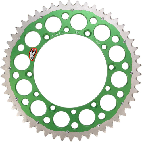 Renthal - Renthal Twinring Heavy Duty Rear Sprocket - Green - 50T - 1120-520-50GPGN