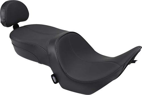 Drag Specialties - Drag Specialties Low Profile Touring Seat with Built-In Passenger Backrests - Mild Stitch - 0810-1585