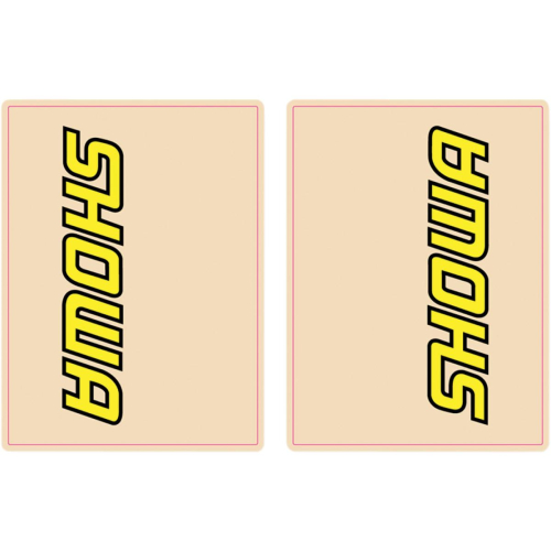 FLU Designs Inc. - FLU Designs Inc. Upper Fork Showa Decal - Yellow/Black - 01013
