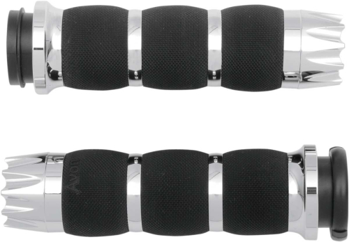 Avon Grips - Avon Grips Excalibur Air Cushioned Grips - Chrome - AIR-90-FLY-EX