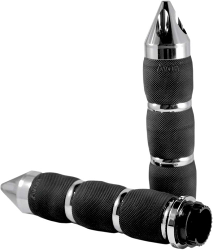 Avon Grips - Avon Grips Air Cushioned Spike Grips - Chrome - MT-AIR-90-CH-SP