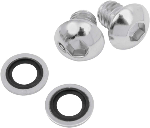James Gasket - James Gasket Fork Drain Screw Kit - Chrome - 45858-77-K