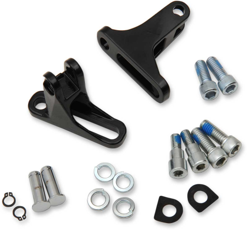 Drag Specialties - Drag Specialties Short Passenger Footpeg Mount Kit - Gloss Black - 1621-0785