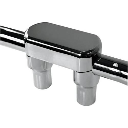 LA Choppers - LA Choppers Solid Handlebar Riser/Top Clamp Kits - 3in. Tall - Chrome - LA-7442-03