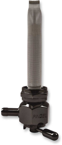 Pingel - Pingel Power-Flo Fuel Valve - 3/8in. NPT Round - 90 Deg. Outlet Facing Inward - Smooth - Black Chrome - 6311-CHBLK