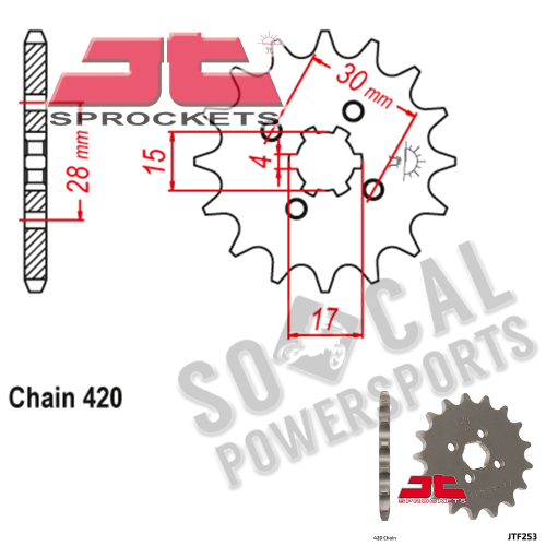 JT Sprockets - JT Sprockets Steel Front Sprocket - 16T - JTF253.16