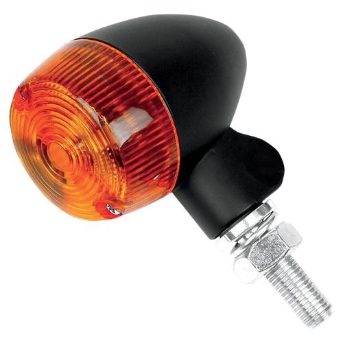 K&S Technologies - K&S Technologies Black Satin Aluminum Marker Lights - Round #1 with Amber Lens - Single Filament - 25-8320BK