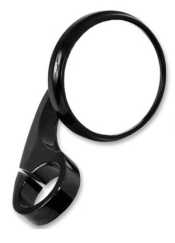 Todds Cycle - Todds Cycle Clamp-On Shooter Mirror for 1in. Handlebars - Gloss Black - 0640-0748