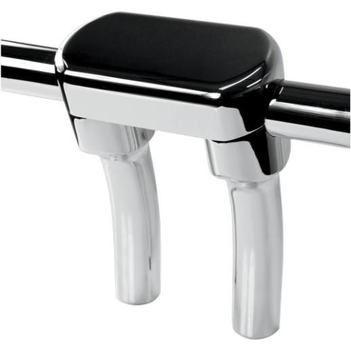 LA Choppers - LA Choppers Hefty Handlebar Riser/Top Clamp Kit - 5-1/2in. Tall with 1in. Pullback - Chrome - LA-7446-05