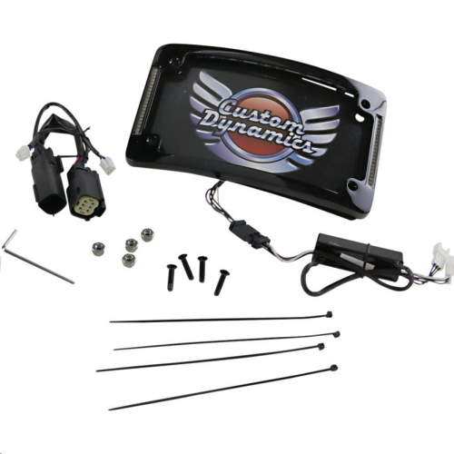Custom Dynamics - Custom Dynamics Radius LED License Plate Frame - Gloss Black - TF06-BCM-B