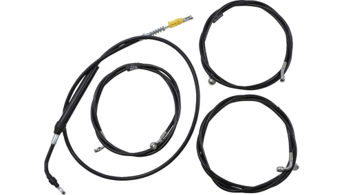 LA Choppers - LA Choppers Standard Cable/Brake Line Kit - 18in.-20in. Ape Hanger Handlebar - Black Vinyl - LA-8058KT-19B