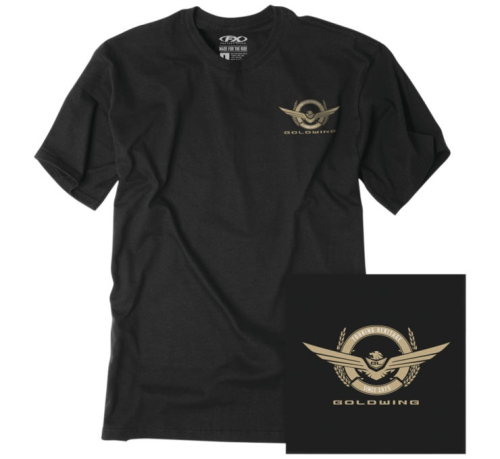 Factory Effex - Factory Effex Gold Wing Badge T-Shirt - 25-87822 - Black - Medium